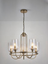 John Lewis Chalice Classic Vintage Style 5 Arm Ceiling Light - Brushed Brass