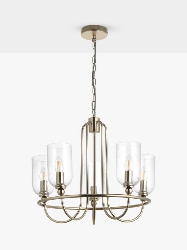 John Lewis Chalice Classic Vintage Style 5 Arm Ceiling Light - Brushed Brass