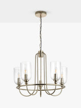 John Lewis Chalice Classic Vintage Style 5 Arm Ceiling Light - Brushed Brass