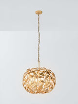John Lewis Decorative Metal Leaf 4-Light Pendant Ceiling Light 50cm - Gold