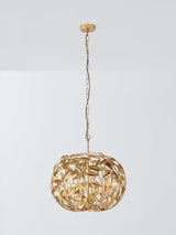 John Lewis Decorative Metal Leaf 4-Light Pendant Ceiling Light 50cm - Gold