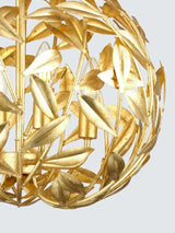 John Lewis Decorative Metal Leaf 4-Light Pendant Ceiling Light 50cm - Gold