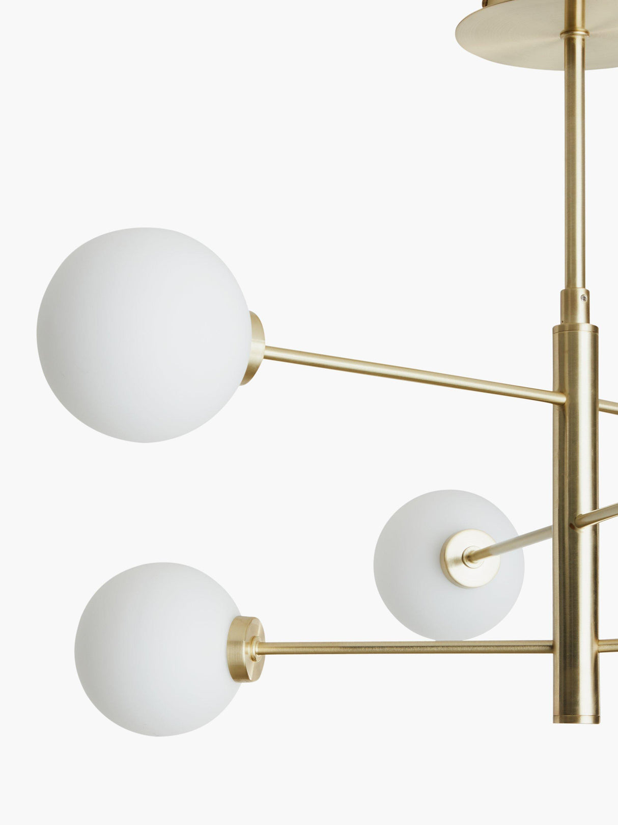 John Lewis Parity 6 Arm Brass Ceiling Light Glass Globe Shades 120W - Gold