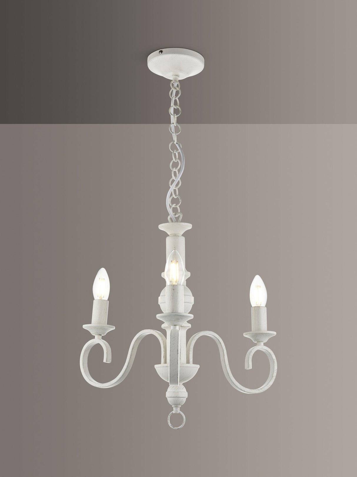 John Lewis Carlita 3 Arm Dimmable Adjustable Wired Ceiling Light - White