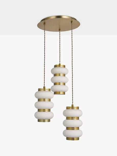 John Lewis Lotus 3 Light Dimmable Lantern Pendant - Matte Antique Brass