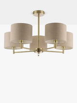 John Lewis Blakely 5 Arm Living Room Pendant Ceiling Light - Antique Brass