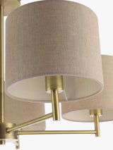 John Lewis Blakely 5 Arm Living Room Pendant Ceiling Light - Antique Brass