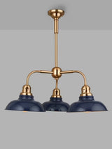 John Lewis Millhouse 3 Arm Dimmable Industrial Pendant Ceiling Light - Blue