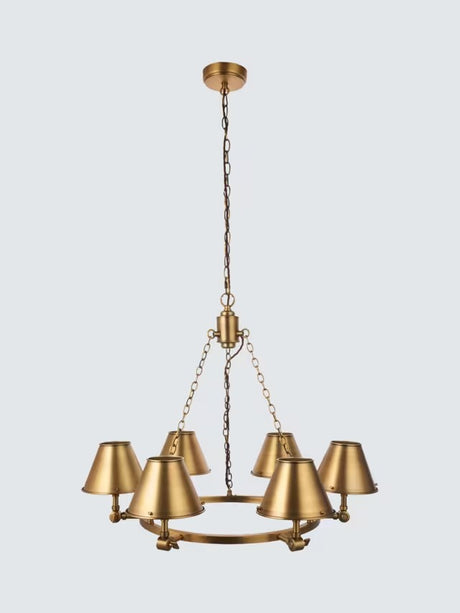 John Lewis Nicolas 6-Arm Dimmable Adjustable Chandelier Ceiling Light Brass
