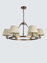 John Lewis Dimmable 6 Light Industrial Hoop Pendant Ceiling Light - Brass
