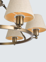 John Lewis Dimmable 6 Light Industrial Hoop Pendant Ceiling Light - Brass