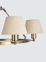 John Lewis Dimmable 6 Light Industrial Hoop Pendant Ceiling Light - Brass