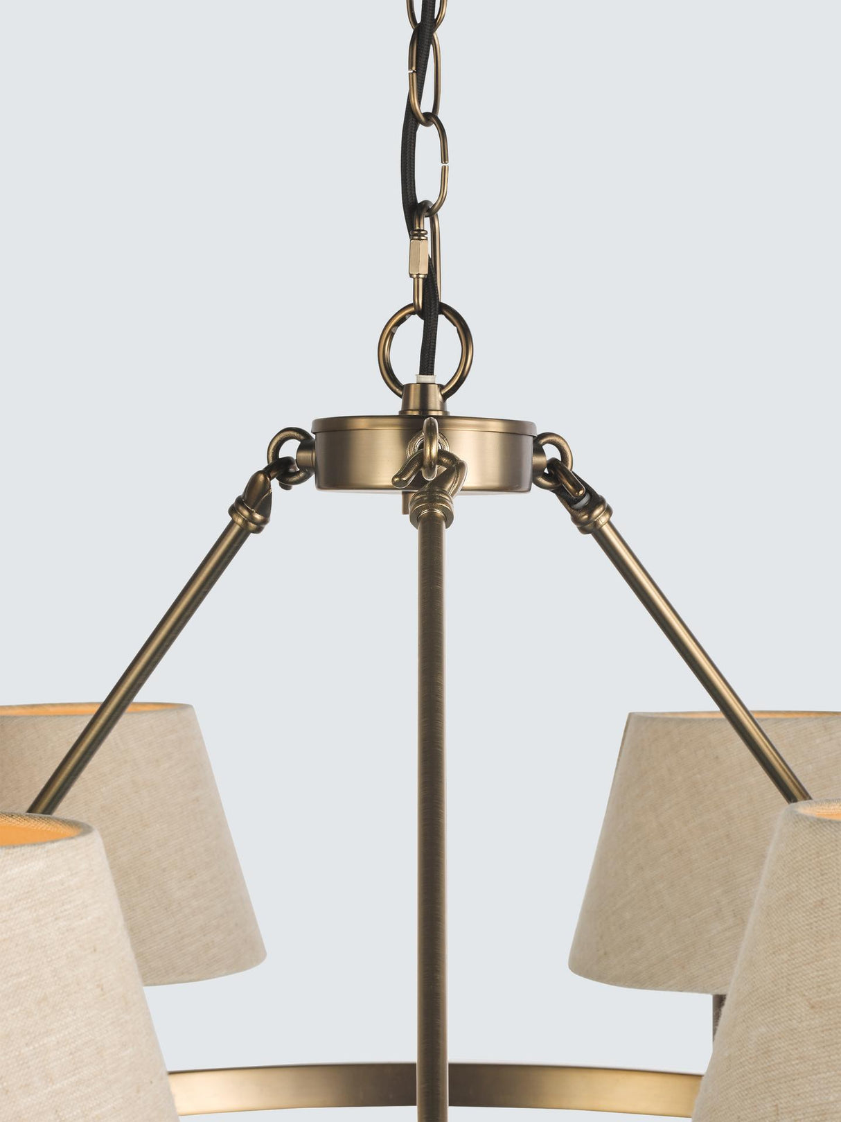 John Lewis Dimmable 6 Light Industrial Hoop Pendant Ceiling Light - Brass