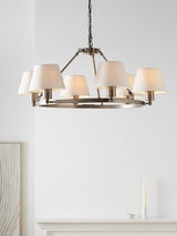 John Lewis Dimmable 6 Light Industrial Hoop Pendant Ceiling Light - Brass