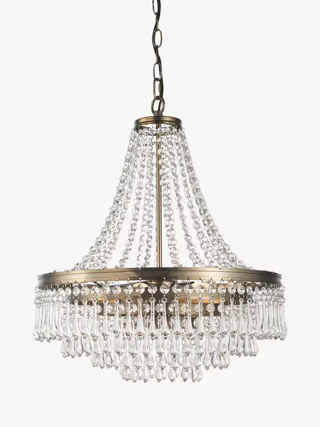 John Lewis La Scala Statement Swag Chandelier Ceiling Light - Satin Bronze
