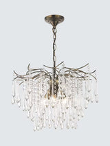 John Lewis Verity Glass Crystal Chandelier Ceiling Light - Antique Brass