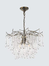 John Lewis Verity Glass Crystal Chandelier Ceiling Light - Antique Brass