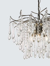 John Lewis Verity Glass Crystal Chandelier Ceiling Light - Antique Brass