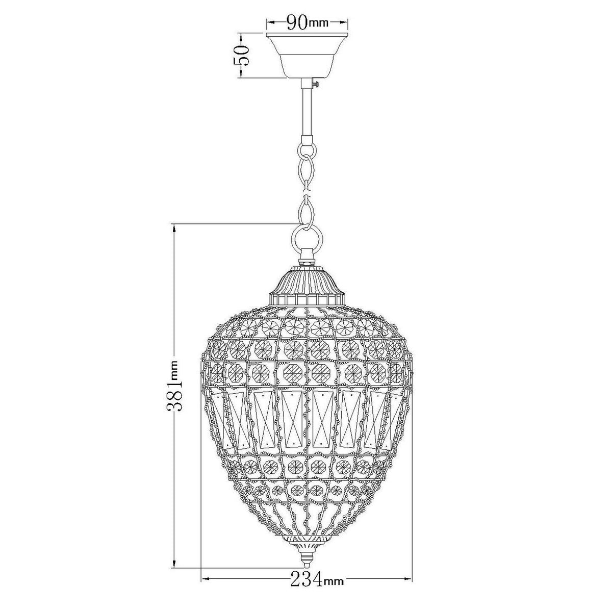 John Lewis Dante Non-Dimmable 700L Small Ceiling Light H38 x Dia.24cm  Clear