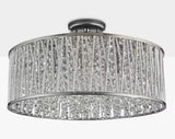 John Lewis Emilia Large Crystal Drum Flush Ceiling Light - Polished Chrome