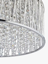 John Lewis Emilia Large Crystal Drum Flush Ceiling Light - Polished Chrome