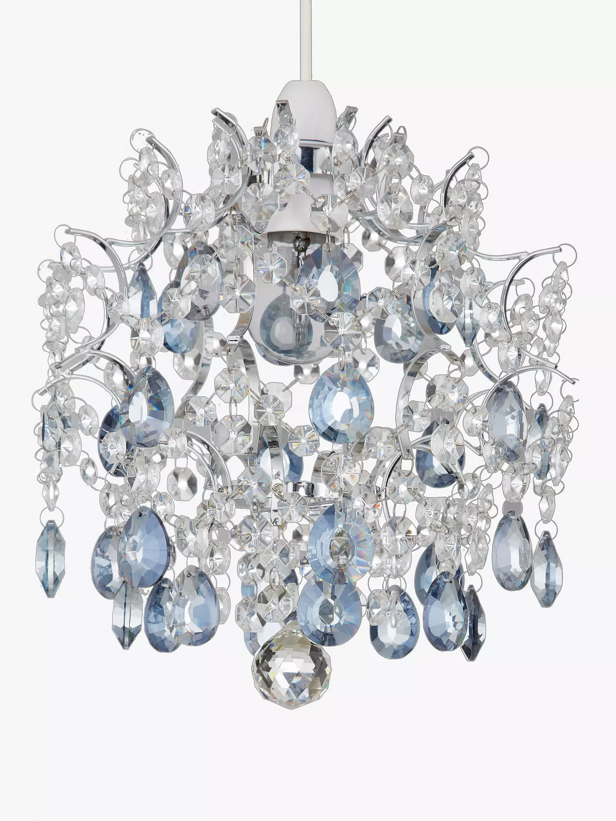 John Lewis & Partners Baroque Easy-to-Fit Ceiling Shade - Blue