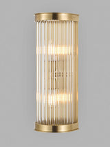 John Lewis Boston Ribbed Glass IP44 Brass Bathroom Wall Light - Matte Brass