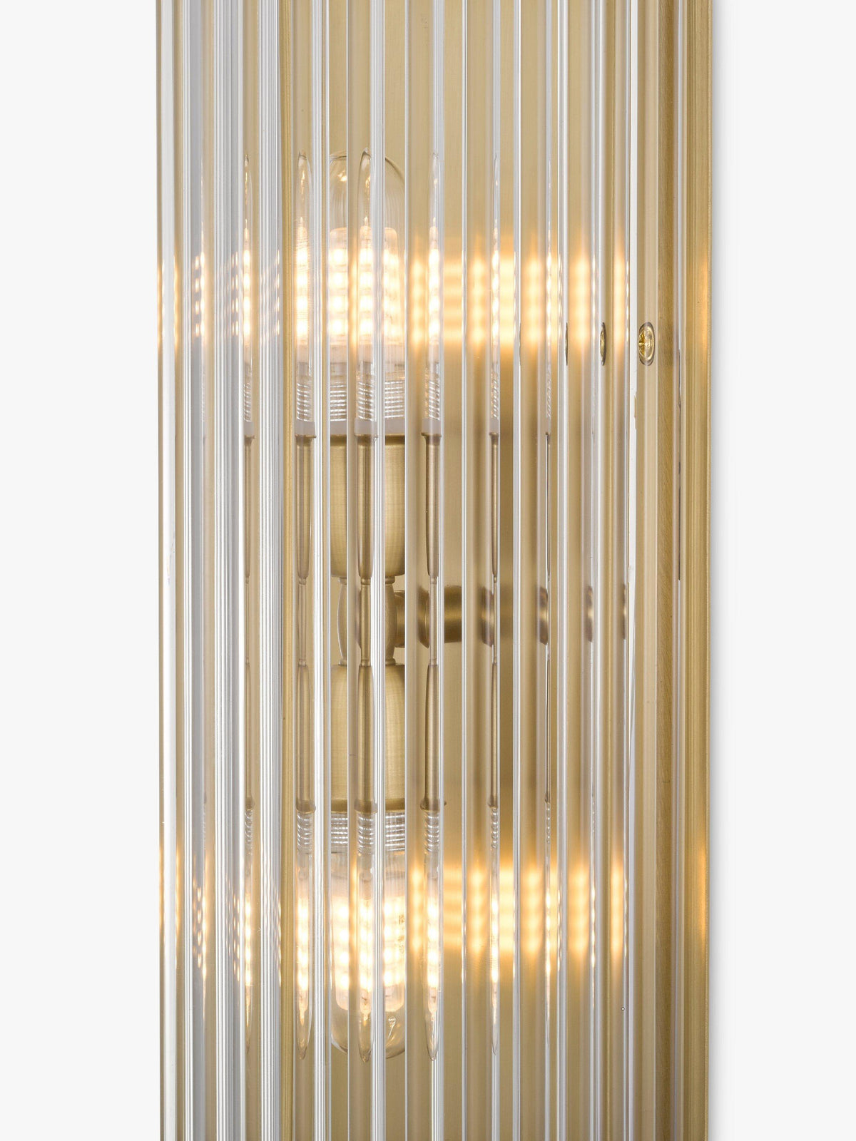 John Lewis Boston Ribbed Glass IP44 Brass Bathroom Wall Light - Matte Brass