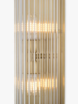 John Lewis Boston Ribbed Glass IP44 Brass Bathroom Wall Light - Matte Brass