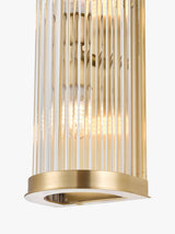John Lewis Boston Ribbed Glass IP44 Brass Bathroom Wall Light - Matte Brass