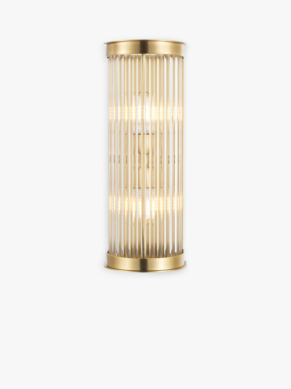 John Lewis Boston Ribbed Glass IP44 Brass Bathroom Wall Light - Matte Brass