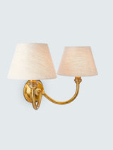 John Lewis Pompion Double Arm Dimmable LED Wall Mounted Light - Aged Brass