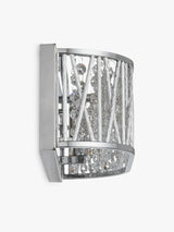 John Lewis Emilia Dimmable Crystal Drum Wall Light - H13 x W38 x D11cm