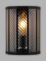 John Lewis Herringbone Glass IP44 Outdoor Wall Lantern Light - Clear/Black