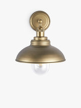 John Lewis Baldwin Wide IP44 Outdoor Wall Lantern Light - Dark Antique Brass