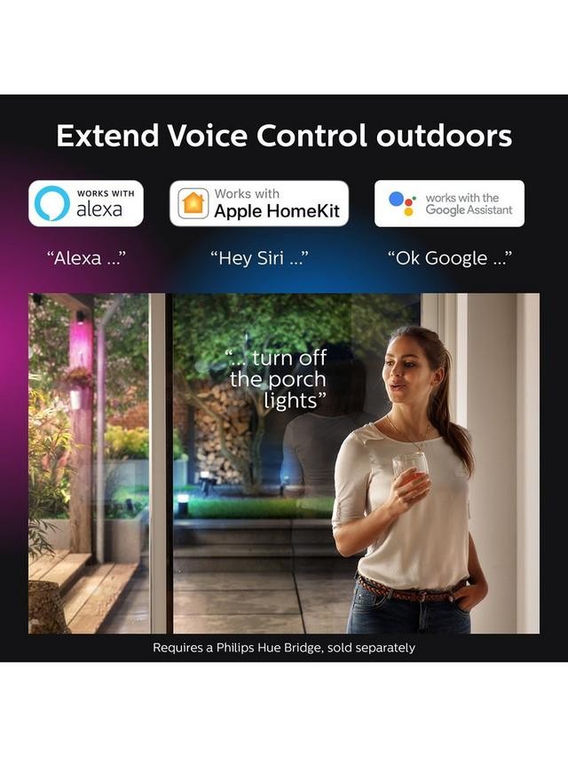 Philips Hue White & Colour Ambiance Lily LED Smart Outdoor Stake Lights Set
