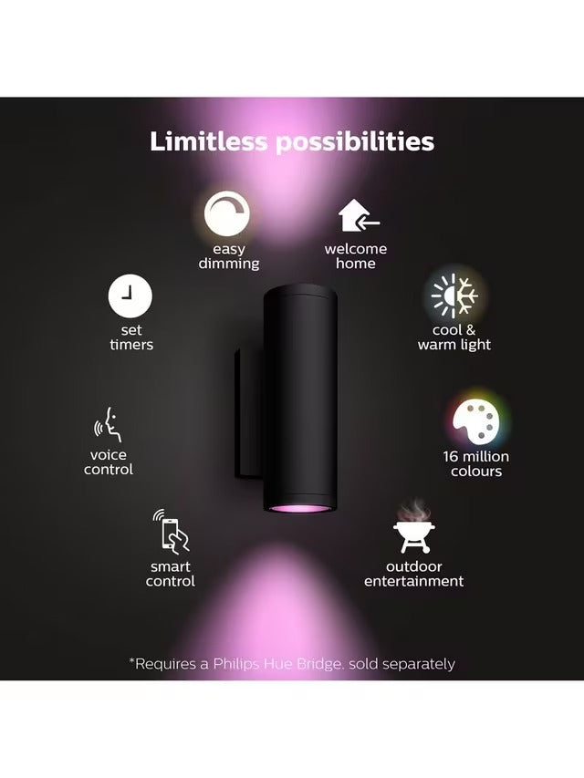 Philips Hue White And Colour Ambiance Appear LED Smart Outdoor Wall Light
