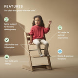 Stokke Tripp Trapp Toddler Ergonomic Adjustable Wooden Highchair - Natural - Kazoop 