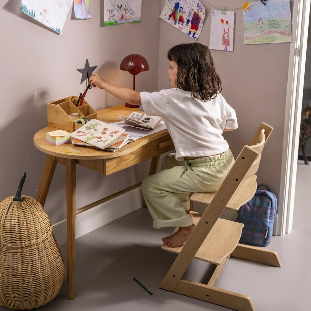 Stokke Tripp Trapp Toddler Ergonomic Adjustable Wooden Highchair - Natural - Kazoop 