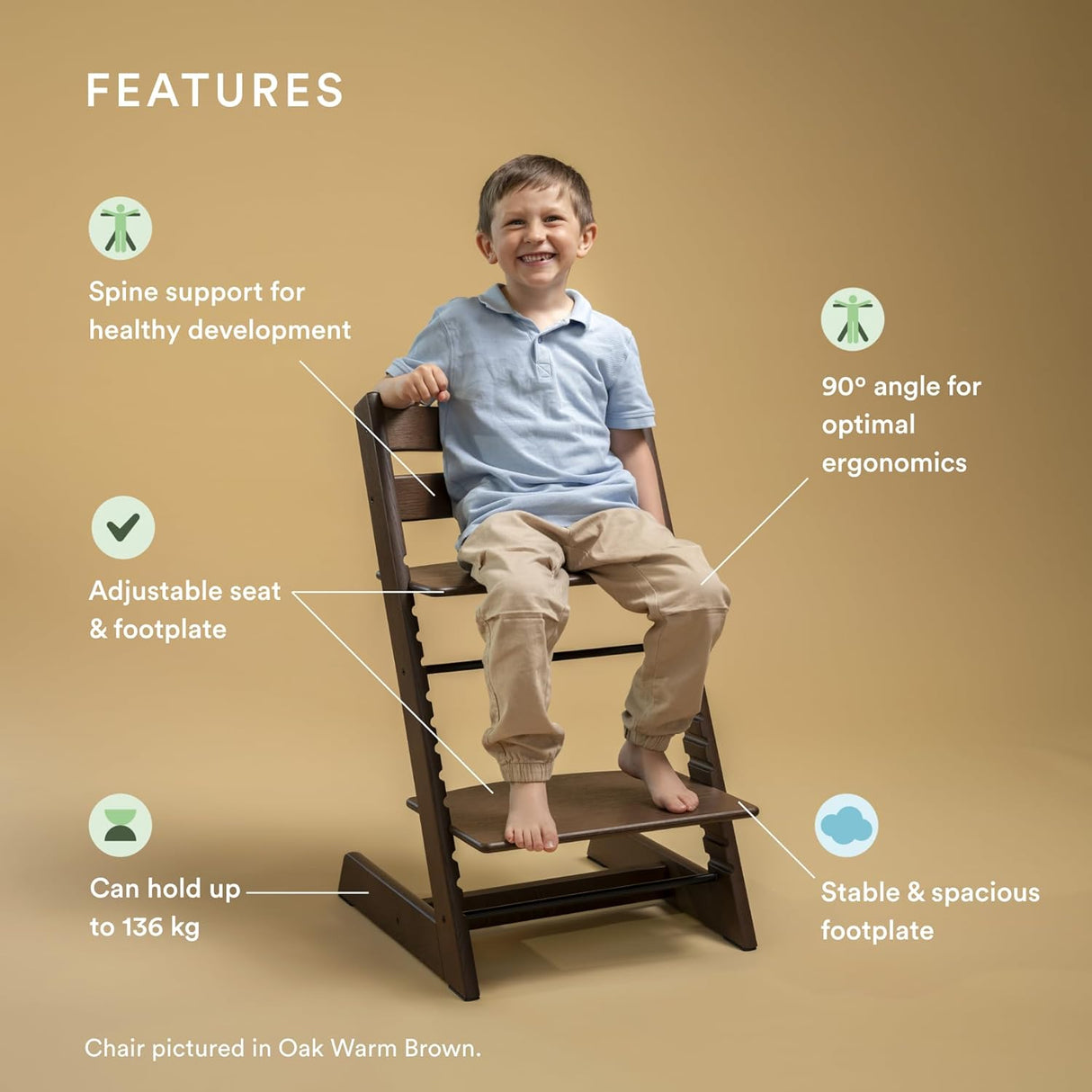 Stokke Tripp Trapp Convertible Adjustable Toddler Highchair - Oak Natural - Kazoop 