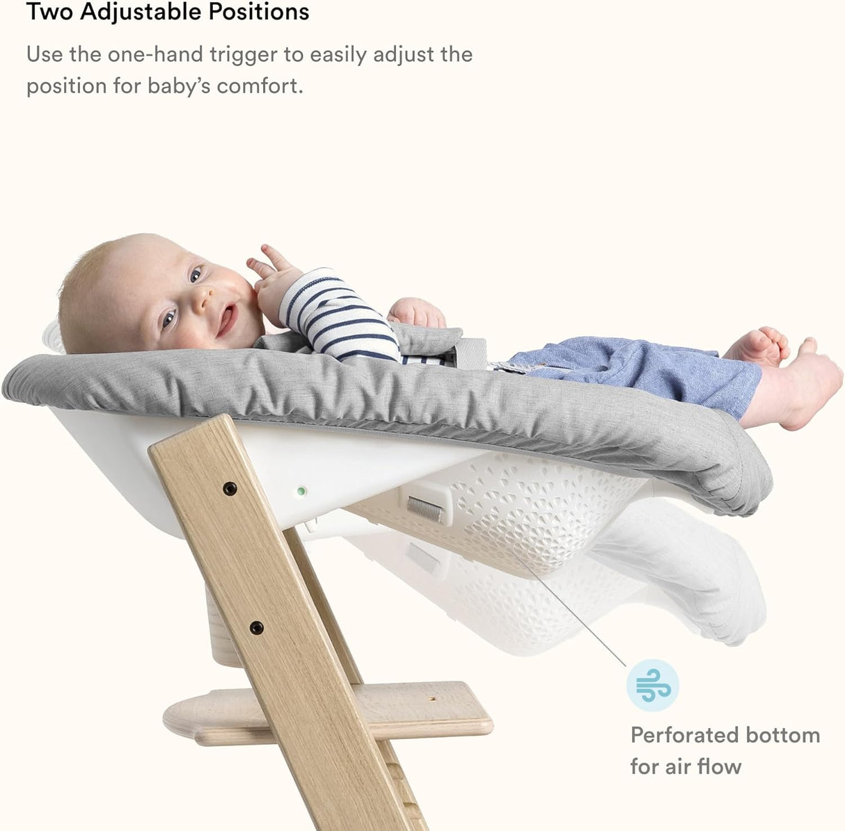 Stokke Tripp Trapp Newborn Set Adjustable Infant Seat Up to 9 kg - Grey - Kazoop 
