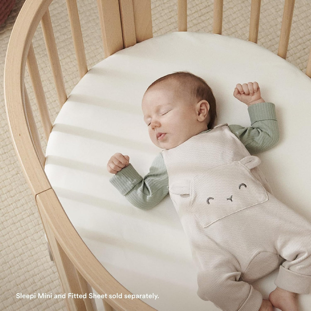 Stokke Sleepi V3 Mini Baby Nursery Breathable Oval Crib Mattress - White