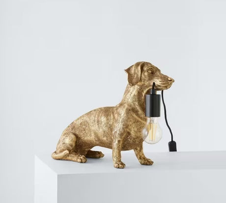 Bay Lighting Sausage Dog Dachshund Decorative Table Lamp - Vintage Gold