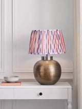 John Lewis Hammered Metal Pleated Shade Table Lamp - Antique Brass/Multi