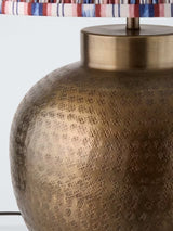 John Lewis Hammered Metal Pleated Shade Table Lamp - Antique Brass/Multi