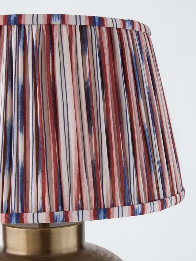 John Lewis Hammered Metal Pleated Shade Table Lamp - Antique Brass/Multi