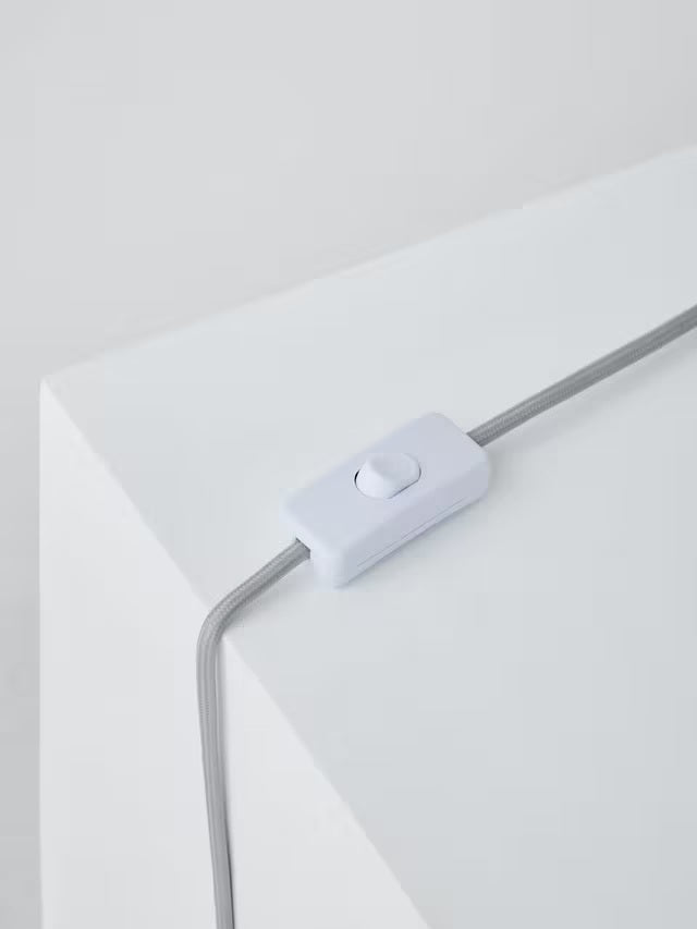 John Lewis Trevone Textured Stripe Ceramic Bedside Table Lamp - Red/White