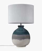 John Lewis & Partners Martha Linen Shade Ceramic Table Lamp - Blue