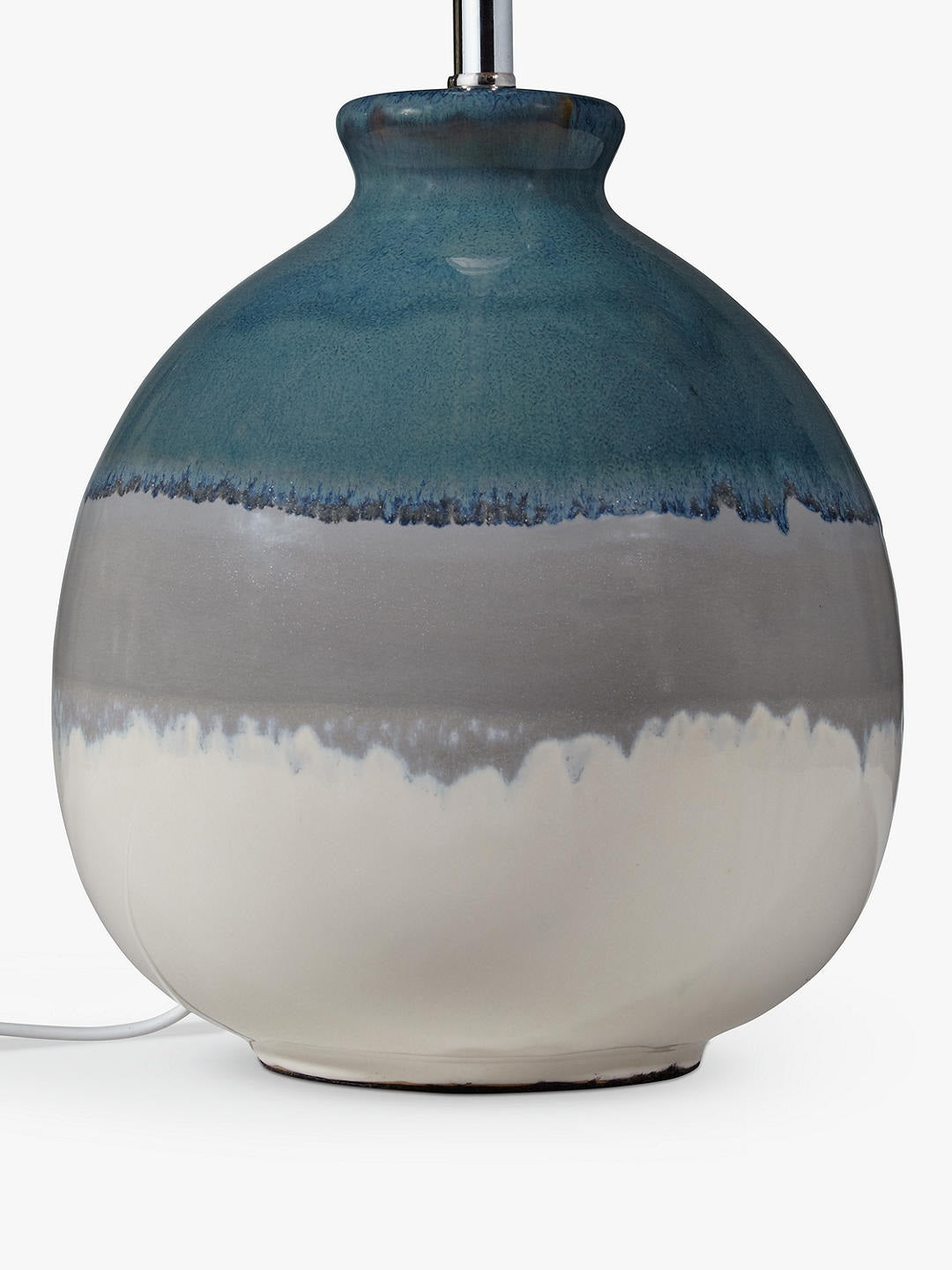 John Lewis & Partners Martha Linen Shade Ceramic Table Lamp - Blue