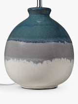 John Lewis & Partners Martha Linen Shade Ceramic Table Lamp - Blue